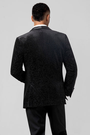 Trajes de boda para hombre negros de 3 piezas con solapa de un botón